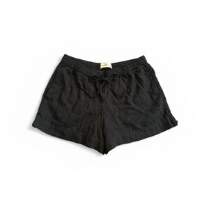Black linen abercrombie and fitch Elastic Waist Casual Shorts